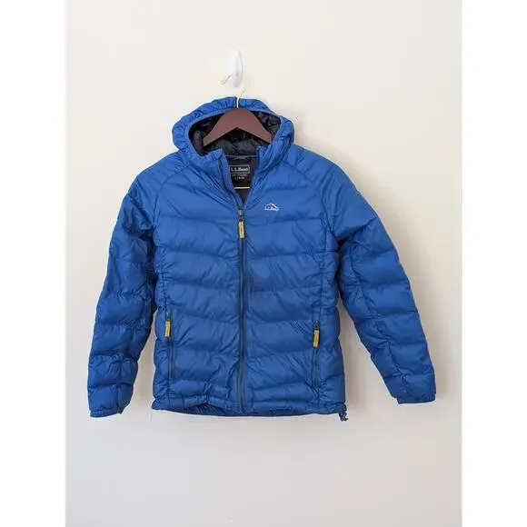 L.L. Bean Kids Ultralight 650 Down Hooded Jacket Size L (14-16) - Blue - Picture 3 of 14